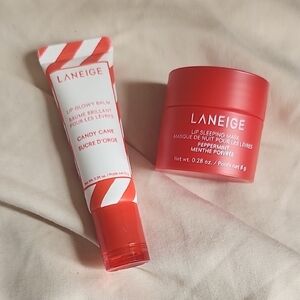LANEIGE Candy Cane and Peppermint Lip Care Duo